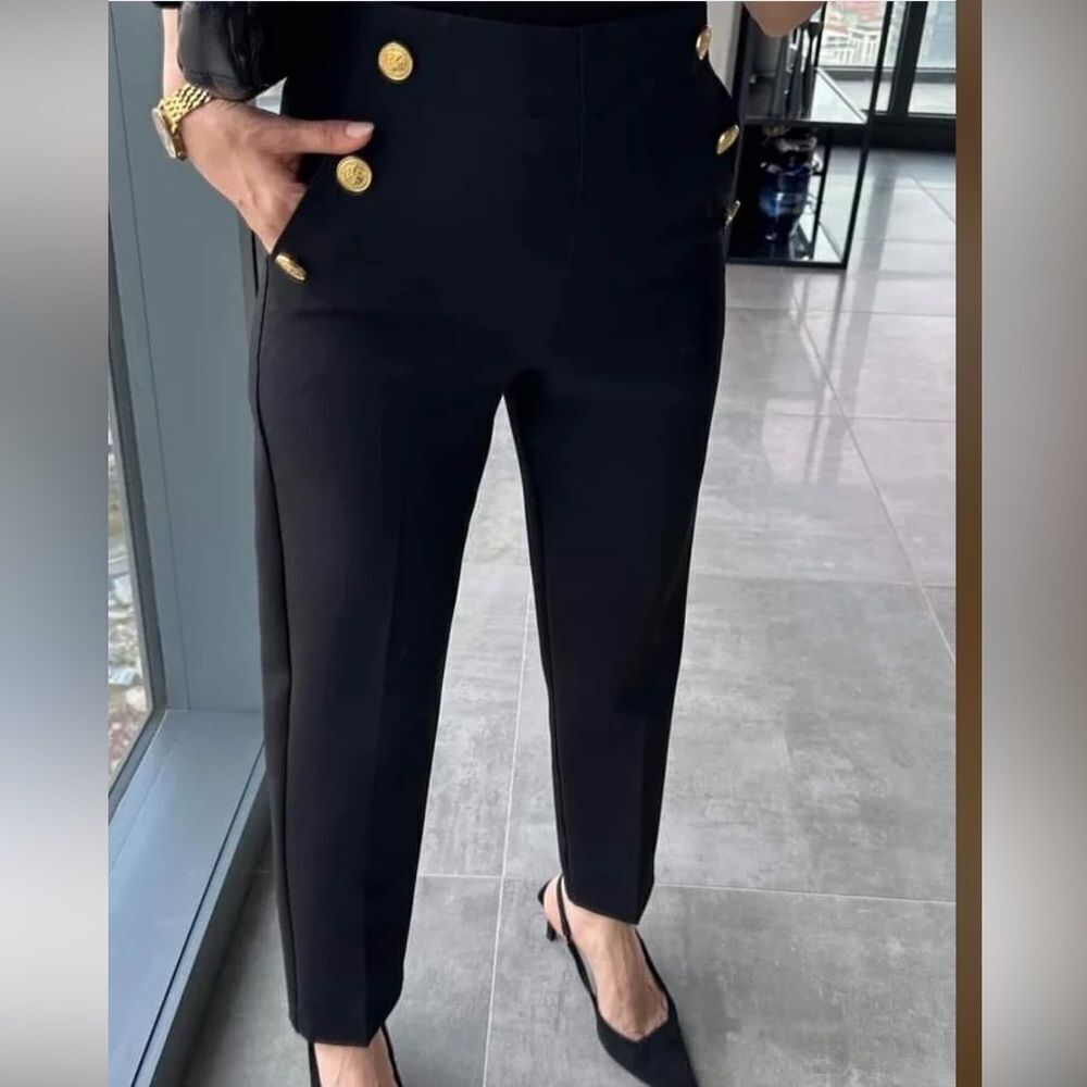 Zara Black Tapered Trousers Size XS